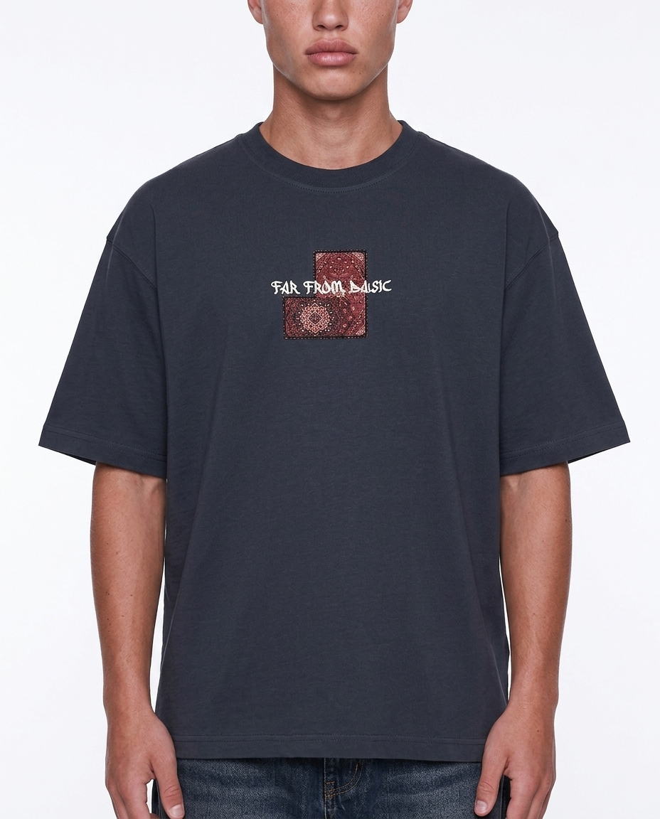 Erkek Ffb Patch Oversize T-Shirt Füme
