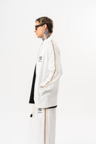 Erkek Ffb Şerit Detaylı Dik Yaka Doubleface Zip Oversize Sweatshirt Ekru