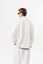 Erkek Ffb Şerit Detaylı Dik Yaka Doubleface Zip Oversize Sweatshirt Ekru