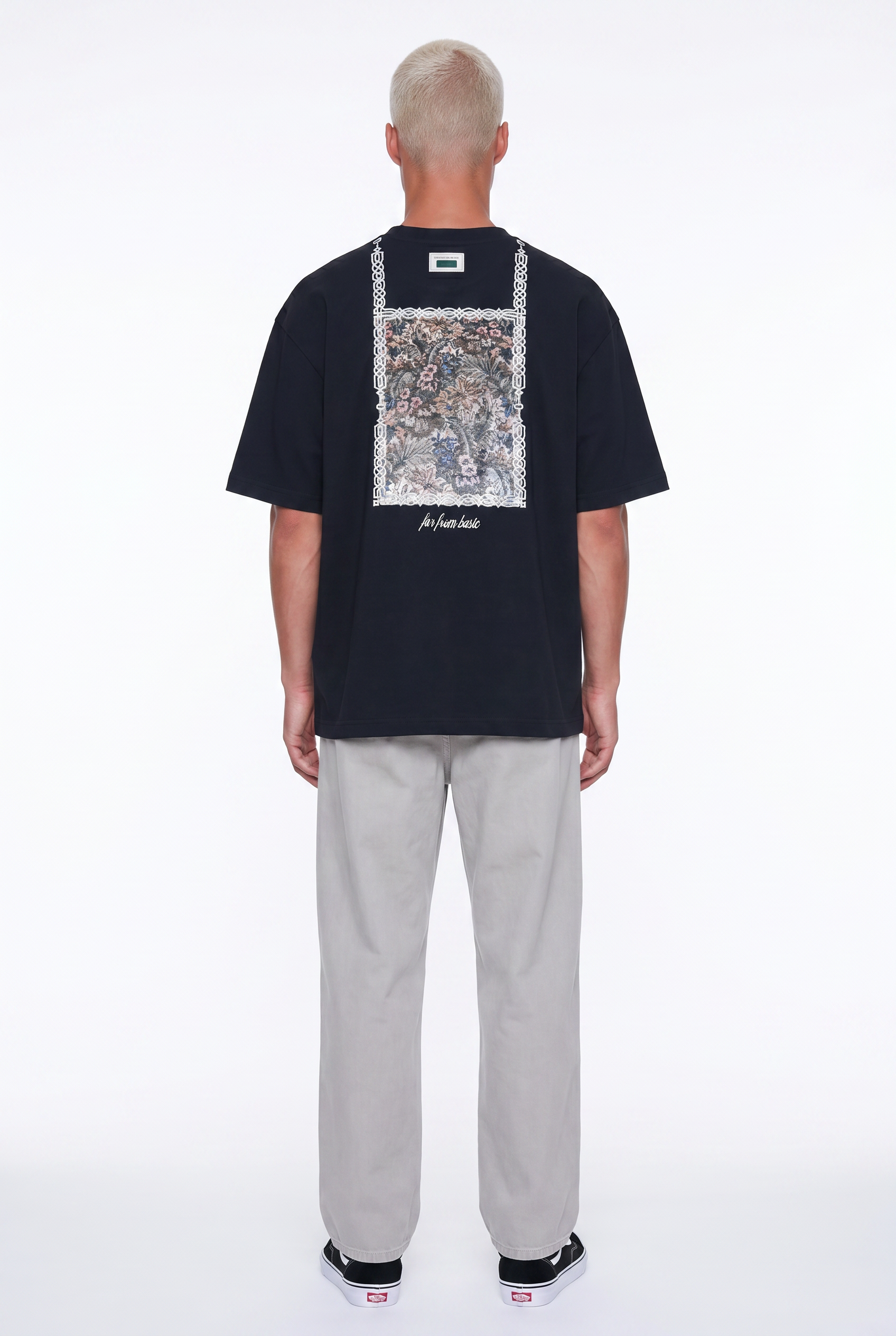 Erkek Ffb Vintage Nakışlı Oversize T-Shirt Siyah