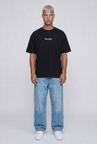 Erkek Final Supper Nakışlı Oversize T-Shirt Siyah