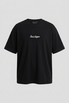 Erkek Final Supper Nakışlı Oversize T-Shirt Siyah