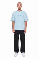 Erkek Goats Baskılı Oversize T-Shirt Bebe Mavi