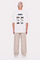 Erkek Goats Baskılı Oversize T-Shirt Ekru