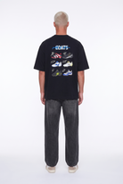 Erkek Goats Baskılı Oversize T-Shirt Siyah