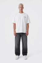 Erkek Hallelujah Baskılı Oversize T-Shirt Ekru