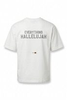 Erkek Hallelujah Baskılı Oversize T-Shirt Ekru