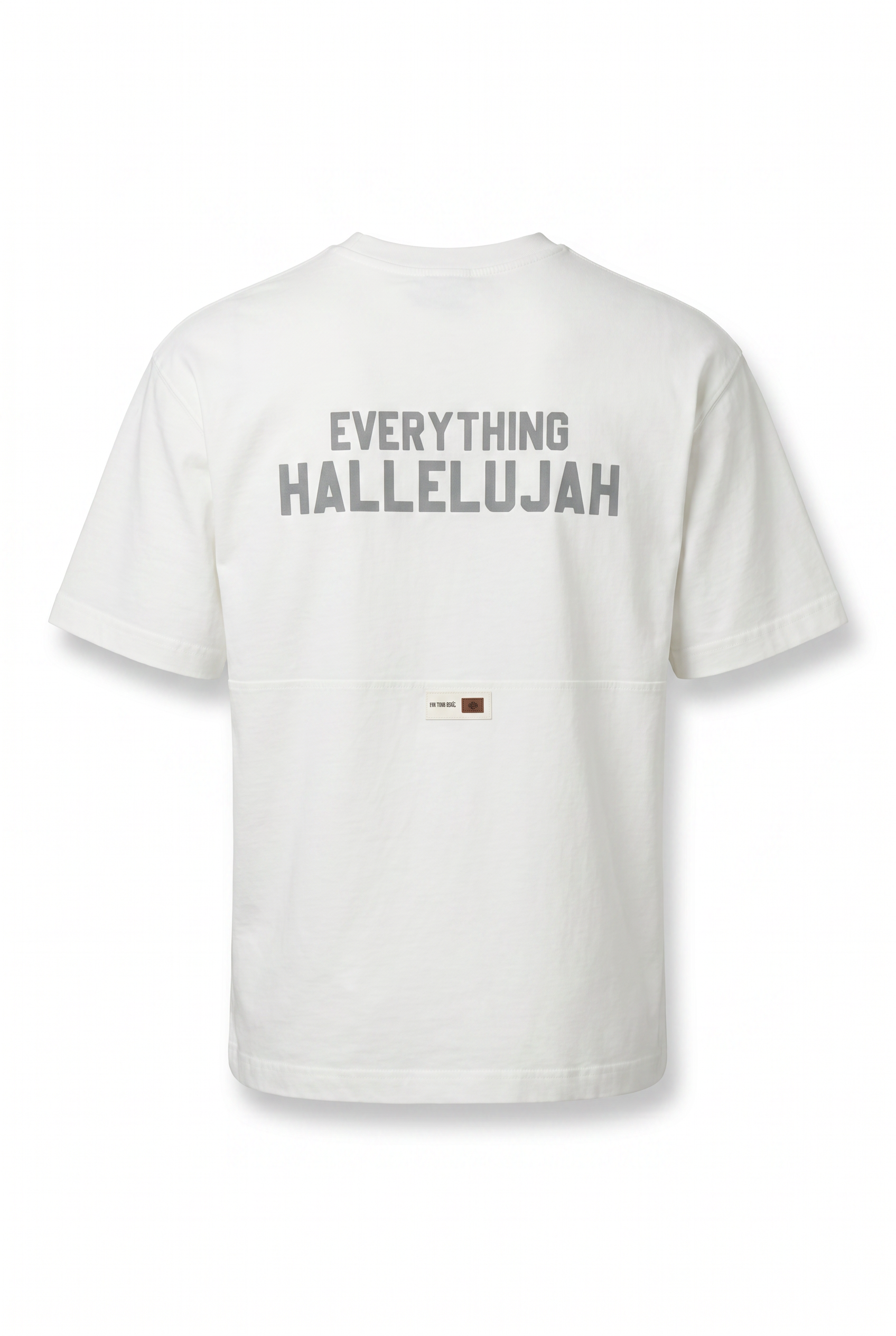 Erkek Hallelujah Baskılı Oversize T-Shirt Ekru