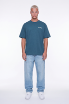 Erkek Hallelujah Baskılı Oversize T-Shirt Petrol