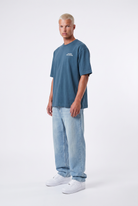 Erkek Hallelujah Baskılı Oversize T-Shirt Petrol