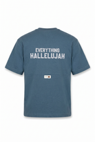 Erkek Hallelujah Baskılı Oversize T-Shirt Petrol