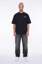 Erkek Hallelujah Baskılı Oversize T-Shirt Siyah