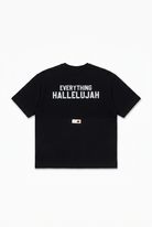 Erkek Hallelujah Baskılı Oversize T-Shirt Siyah