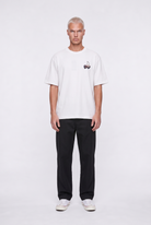 Erkek Harvest Baskılı Oversize T-Shirt Ekru