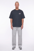 Erkek Harvest Baskılı Oversize T-Shirt Siyah