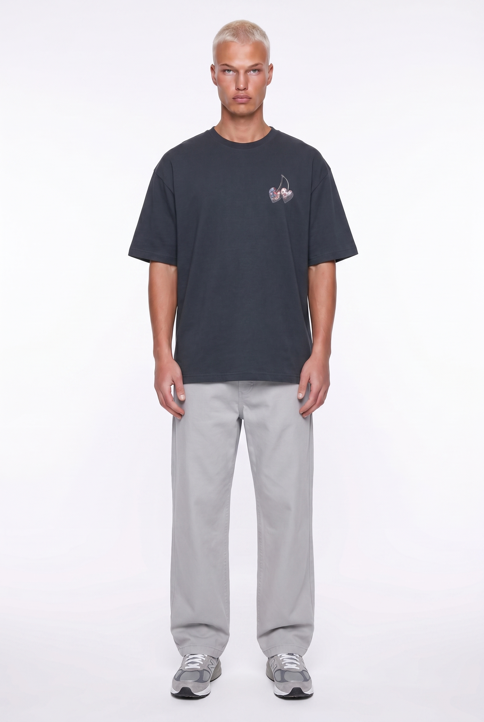 Erkek Harvest Baskılı Oversize T-Shirt Siyah