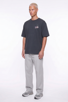 Erkek Harvest Baskılı Oversize T-Shirt Siyah