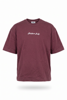 Erkek Hidden Self Baskılı Oversize T-Shirt Bordo