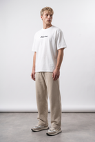Erkek Hidden Self Baskılı Oversize T-Shirt Ekru