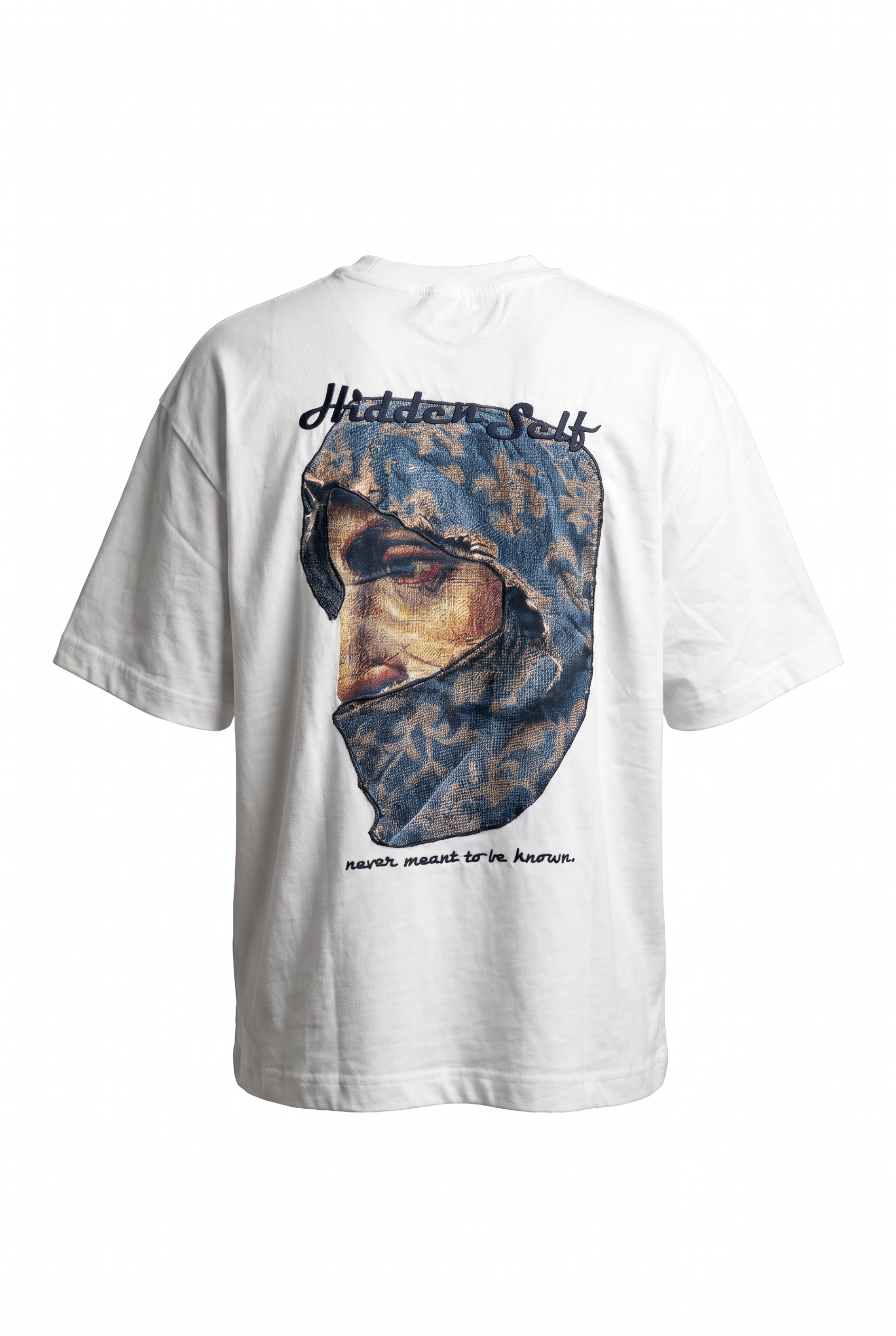 Erkek Hidden Self Baskılı Oversize T-Shirt Ekru