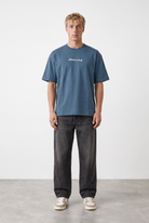 Erkek Hidden Self Baskılı Oversize T-Shirt Petrol