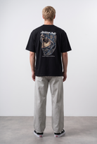 Erkek Hidden Self Baskılı Oversize T-Shirt Siyah