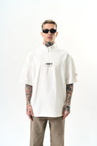 Erkek I Don'T Nakışlı Oversize T-Shirt Ekru