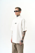Erkek I Don'T Nakışlı Oversize T-Shirt Ekru