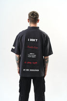 Erkek I Don'T Nakışlı Oversize T-Shirt Füme