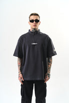 Erkek I Don'T Nakışlı Oversize T-Shirt Füme