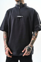 Erkek I Don'T Nakışlı Oversize T-Shirt Füme