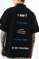 Erkek I Don'T Nakışlı Oversize T-Shirt Siyah