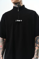 Erkek I Don'T Nakışlı Oversize T-Shirt Siyah