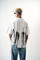 Erkek İMmortal Baskılı Oversize T-Shirt Beyaz