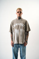 Erkek İMmortal Baskılı Oversize T-Shirt Gri