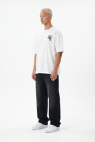 Erkek Itsbyzey Nakış Detaylı Oversize T-Shirt Ekru