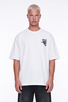 Erkek Itsbyzey Nakış Detaylı Oversize T-Shirt Ekru