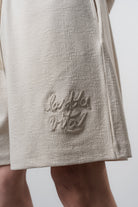 Erkek La Dolce Vita Yazılı Regular Fit T-Shirt Şort Takım Bej