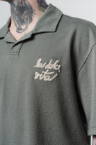Erkek La Dolce Vita Yazılı Regular Fit T-Shirt Şort Takım Haki
