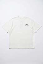 Erkek Leather Baskılı Oversize T-Shirt Ekru