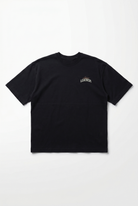 Erkek Leather Baskılı Oversize T-Shirt Siyah