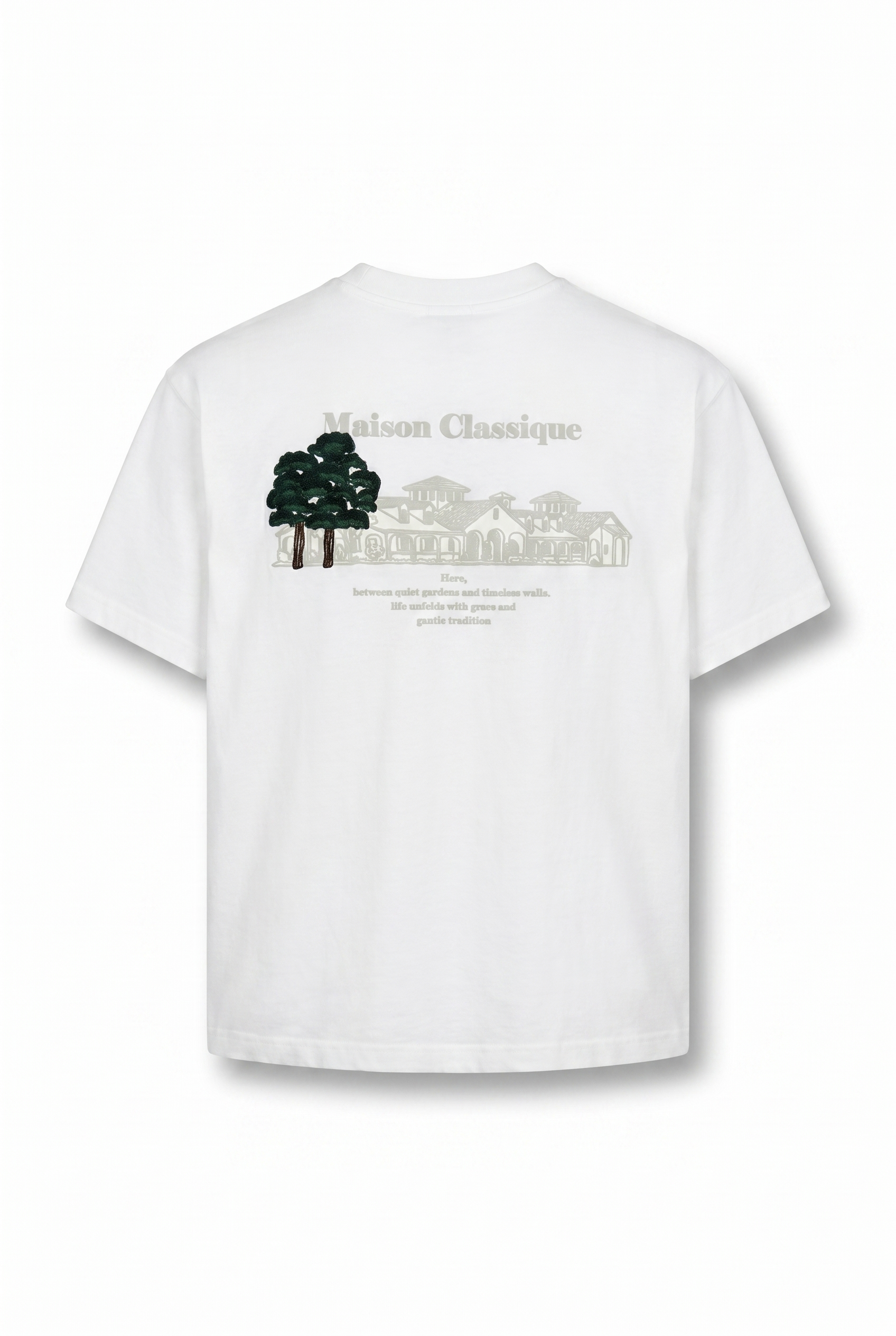 Erkek Maison Baskılı Oversize T-Shirt Ekru