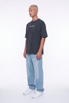 Erkek Maison Baskılı Oversize T-Shirt Füme