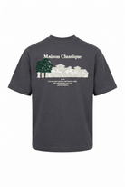 Erkek Maison Baskılı Oversize T-Shirt Füme
