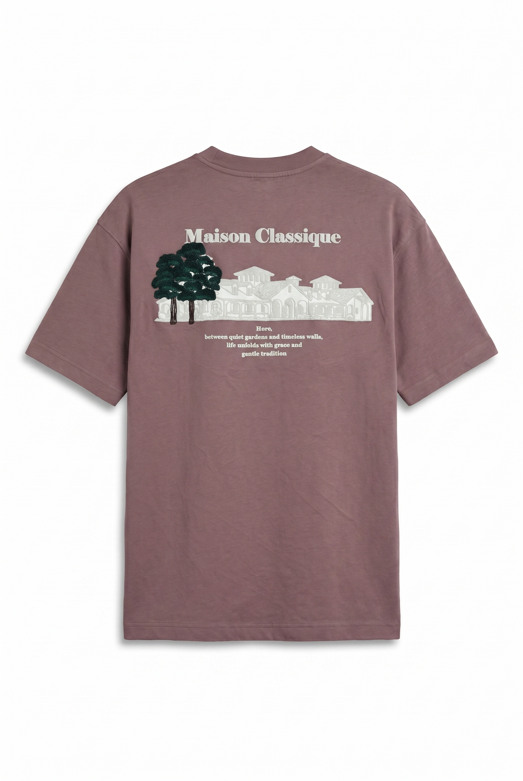 Erkek Maison Baskılı Oversize T-Shirt Kahve
