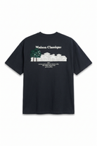 Erkek Maison Baskılı Oversize T-Shirt Siyah