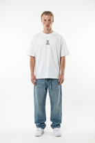 Erkek Nakışlı Oversize T-Shirt Ekru