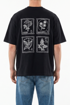 Erkek Nakışlı Oversize T-Shirt Siyah