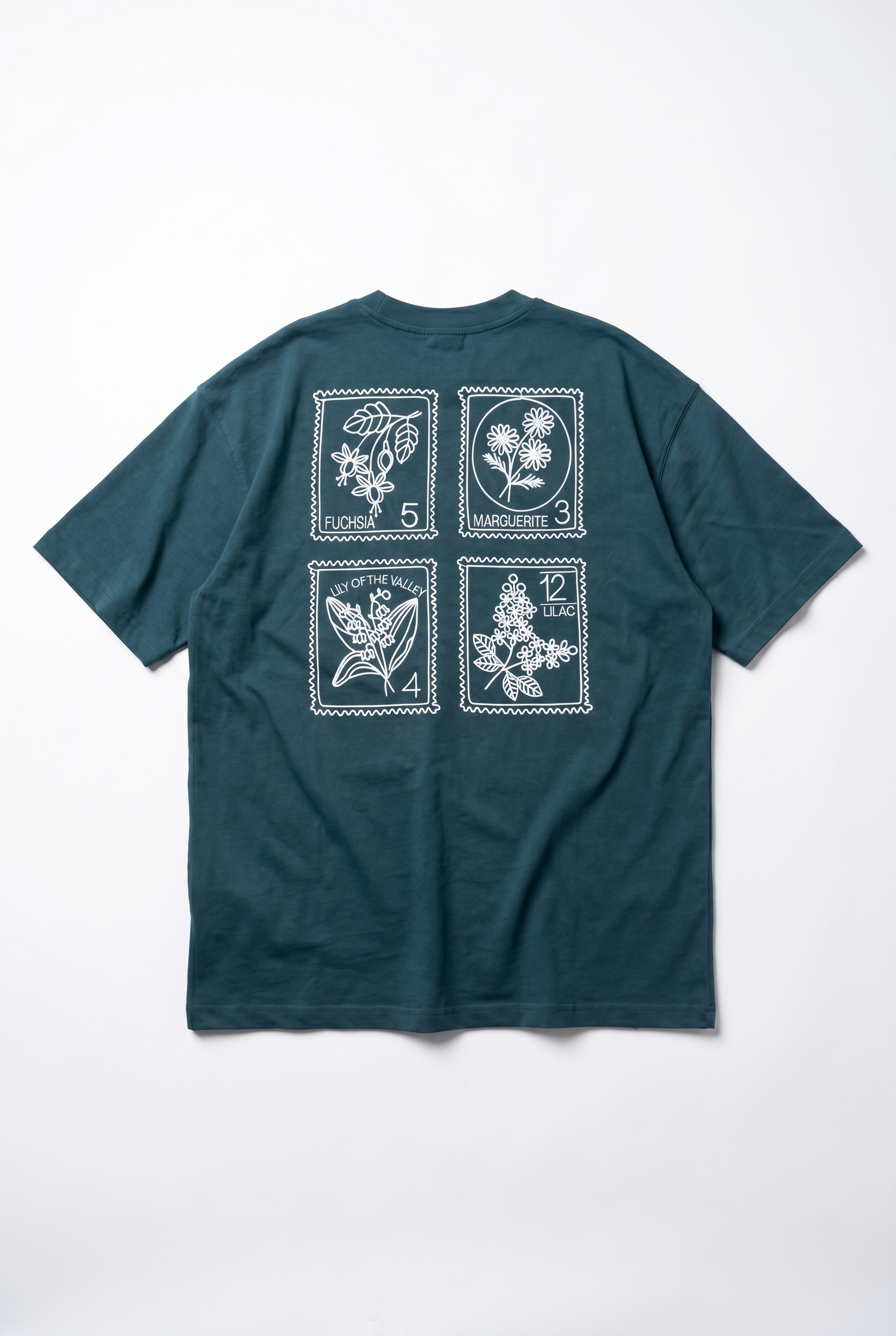 Erkek Nakışlı Oversize T-Shirt Zümrüt