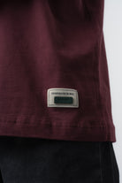 Erkek No Port Baskılı Oversize T-Shirt Bordo